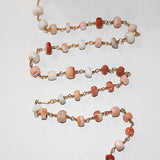 mexican fire opal semi-precious gemstone beads black oxidized antique rosary chain for a necklace, earrings, anklet, and bracelet making.