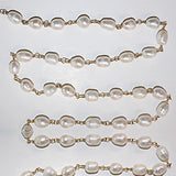 freshwater pearl semi-precious gemstone beads black oxidized antique rosary chain for a necklace, earrings, anklet, and bracelet making.