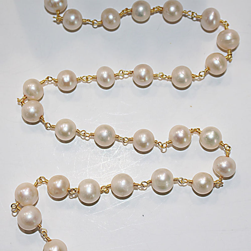 pink freshwater pearl semi-precious gemstone beads black oxidized antique rosary chain for a necklace, earrings, anklet, and bracelet making.