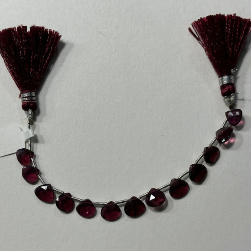 AAA Garnet Heart Beads | 5mm Faceted Gemstone Strand