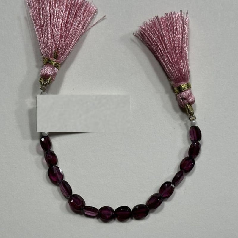 Garnet Faceted Oval 4 inch Bead Strand 6X7-6X9mm & 19 Cts Natural Semi Precious Gemstone Birthstone Women Jewelry Making Crafts