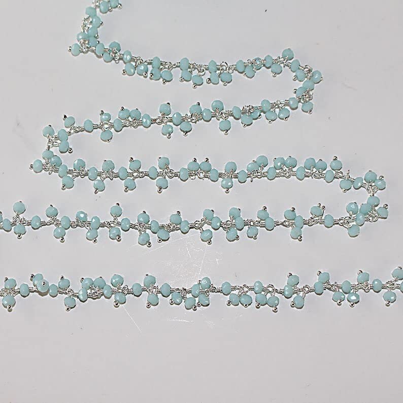 amazonite gemstone bead chain 24k gold plated over silver, women jewelry making necklaces, earrings, and bracelets bead chain.