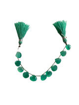 Green Onyx Faceted Heart 4 inch Bead Strand 7.5-9mm & 25 Cts Natural Semi Precious Gemstone Birthstone Women Jewelry Making Necklace Chakra
