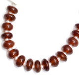 Hessonite Garnet Smooth Rondelle 4 inch Bead Strand 8-8.5mm & 60 Cts Natural Semi Precious Gemstone Birthstone Women Jewelry Making Crafts