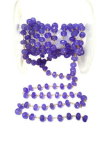 purple jade semi-precious gemstone beads black oxidized antique rosary chain for a necklace, earrings, anklet, and bracelet making.