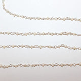 freshwater pearl natural semi-precious gemstone beads silver rosary chain for a necklace, earrings, anklet, and bracelet making.