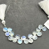 Faceted Rainbow Moonstone Coin Bead Strand, June Birthstone (4 inch)