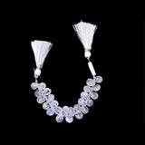 Rainbow Moonstone Smooth Pear 4 inch Bead Strand 4X6-4X6.5mm & 18 Cts Natural Semi Precious Gemstone Birthstone Women Jewelry Making Crafts