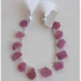 Ruby natural semi-precious gemstone bead strands, slice-shaped 4-inch long bead strand, faceted bead size 6.5mm handmade gemstone bead strand 11 Carat, women jewelry making necklaces, earrings, and bracelets bead strands.