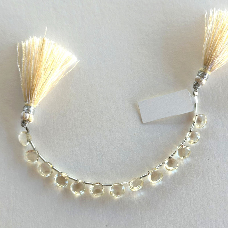 Faceted Scapolite Heart Beads | AAA Gemstone, 4 Inch Strand