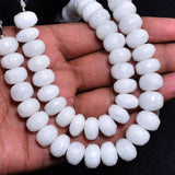 Snowlite Smooth Rondelle 4 inch Bead Strand 12.5-13mm & 138 Cts Natural Semi Precious Gemstone Birthstone Women Jewelry Making Necklace DIY