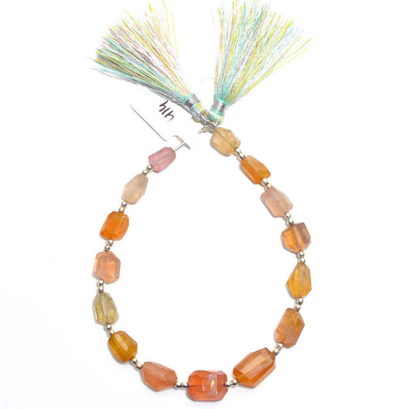 Yellow Sapphire Faceted Tumble 4 inch Bead Strand 6.5X8.5-7X10mm & 35 Cts Natural Semi Precious Gemstone Birthstone Women Jewelry Making DIY