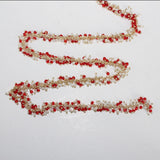red quartz faceted bead cluster rosary chain.