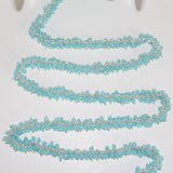 blue peruvian chalcedony semi-precious gemstone beads 24k gold plated over silver rosary chain for a necklace, earrings, anklet, and bracelet making.