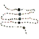 multi tourmaline & labradorite box semi-precious gemstone beads 24k gold plated over silver rosary chain for a necklace, earrings, anklet, and bracelet making.