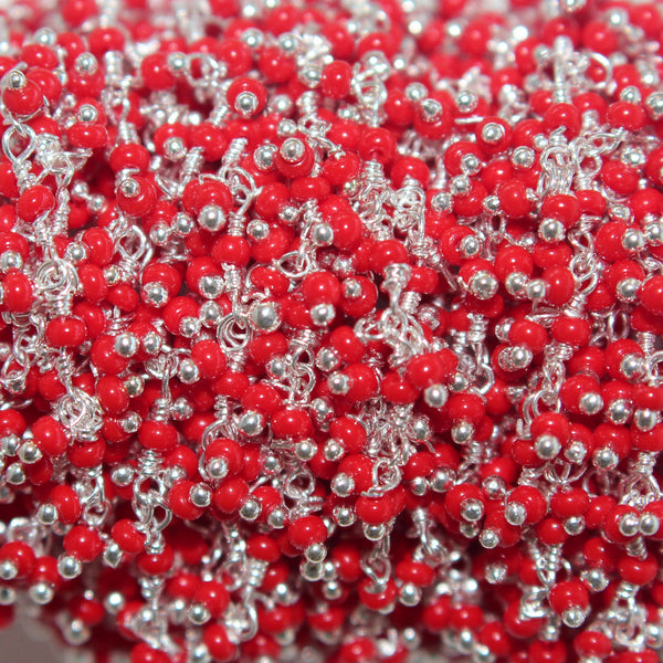 coral gemstone bead chain 24k gold plated over silver, women jewelry making necklaces, earrings, and bracelets bead chain.