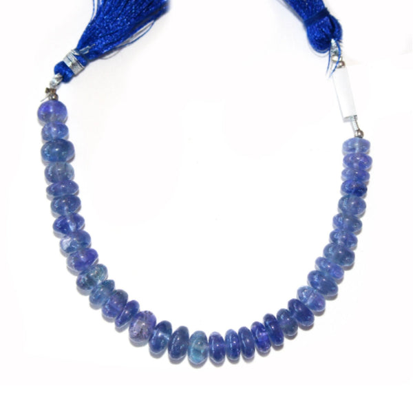 Tanzanite natural semi precious gemstone bead strands, rondelle shaped bead strand, smooth bead size 6-7mm handmade gemstone bead strand 54.8 Carat, women jewelry making necklaces, earrings, and bracelets bead strands.