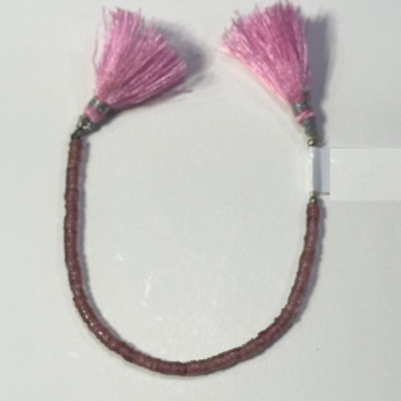 Pink Tourmaline Faceted Tyre 6 inch Bead Strand 3mm & 16 Cts Natural Semi Precious Gemstone Birthstone Women Jewelry Making Necklace Chakra