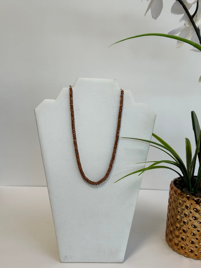 Spessartite Garnet Exquisite Multi-Layered Beaded Necklace: Natural Gemstone Strands, Adjustable Slide Lock, Handmade Jewelry for Women