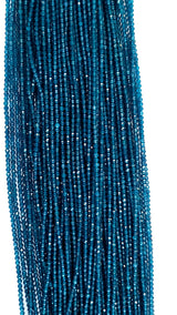 Dark Blue Chalcedony Rondelle Gemstone Beads