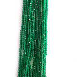 Rondelle Shaped Emerald Green Gemstone Beads
