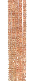 Rondelle Shaped Rose Quartz Gemstone Beads