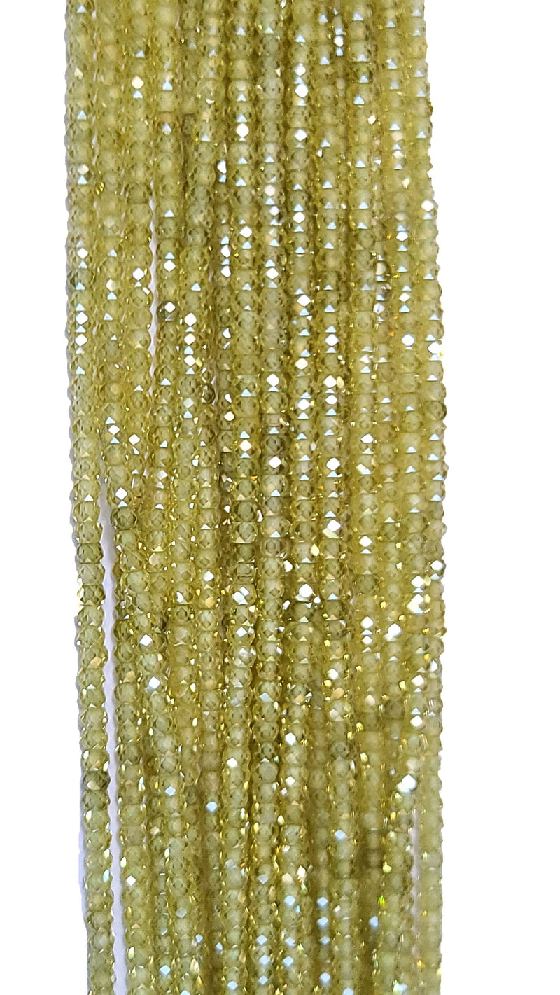 Zircon Lemon Rondelle Gemstone Beads