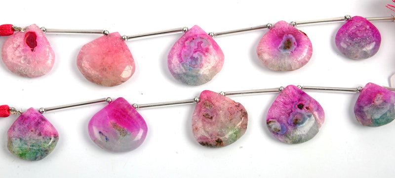 Watermelon Solar Quartz Heart Strand