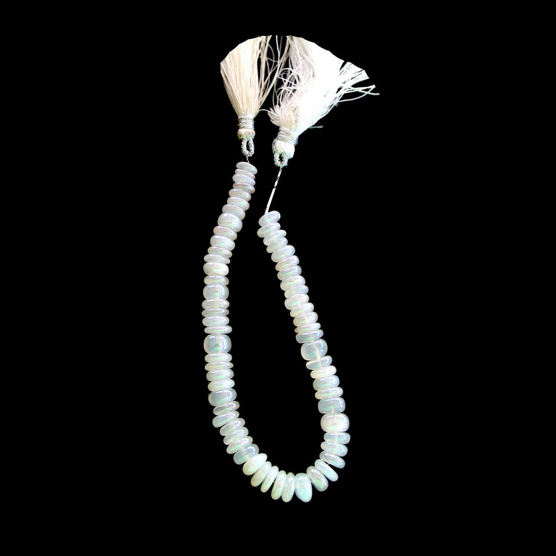 Pearl Chalcedony Smooth Wheel 8 inch Bead Strand Natural Semi Precious Gemstone Birthstone DIY Women Jewelry Making Necklace Earrings Craft
