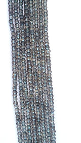 Rondelle Shaped Gray Quartz Gemstone Beads