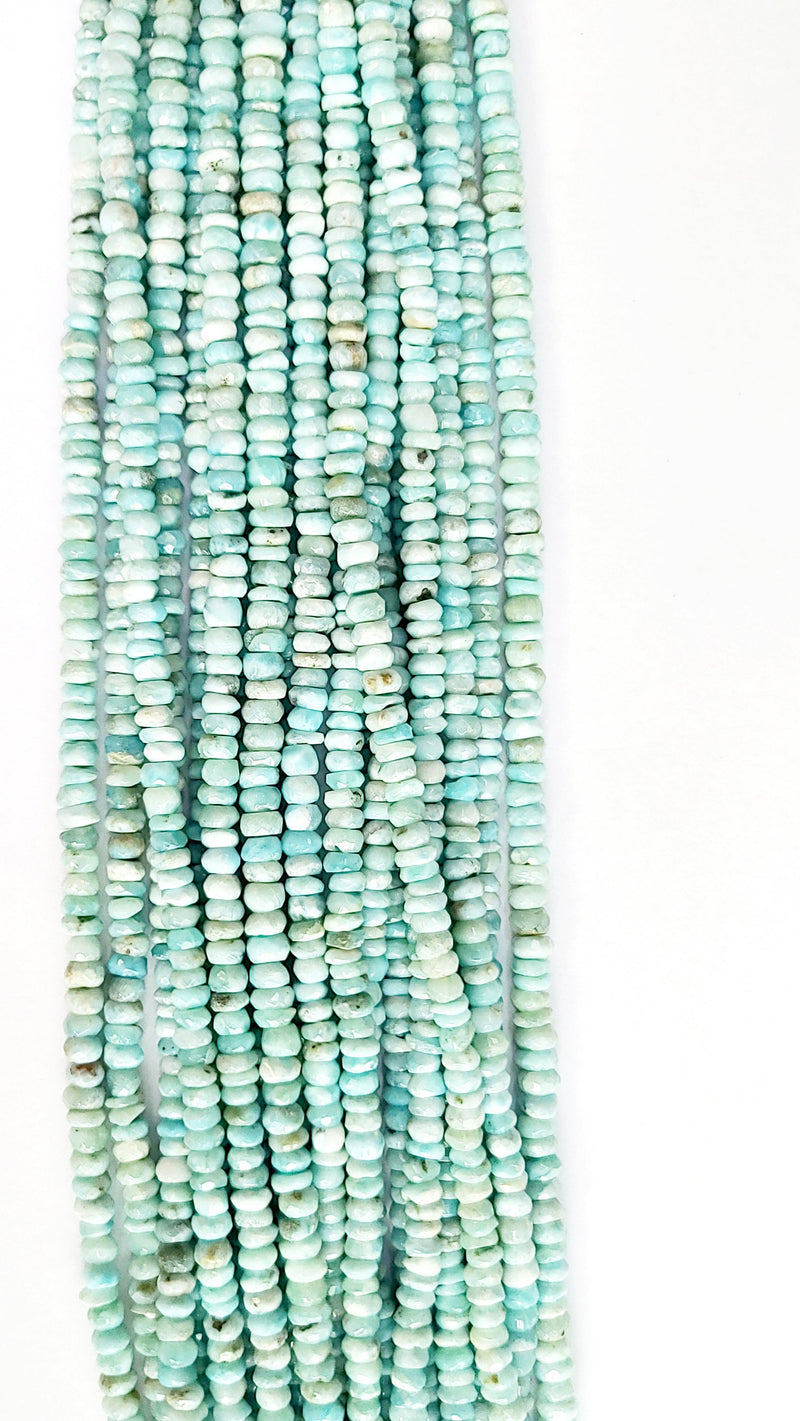 Larimar Rondelle Gemstone Beads