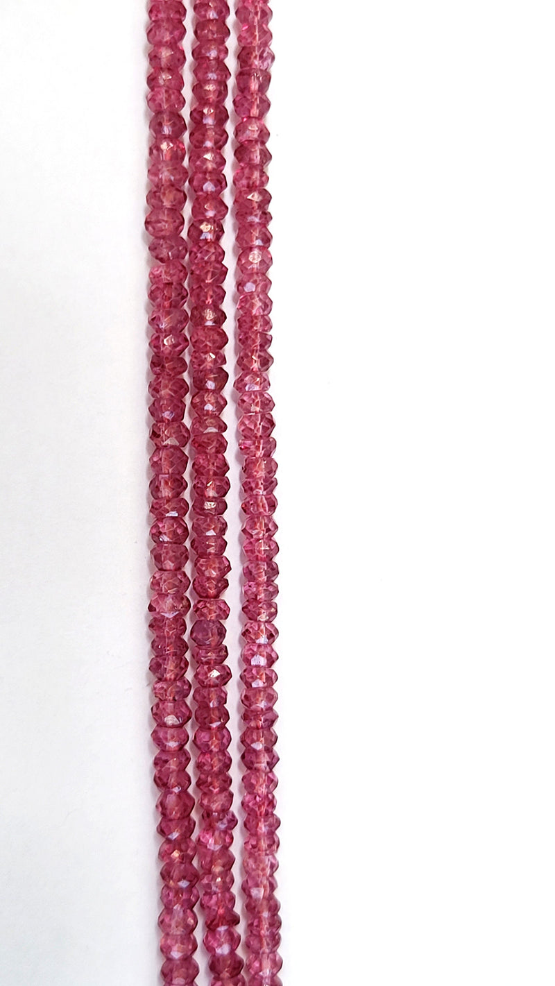 Pink Topaz Dark Rondelle Gemstone Beads