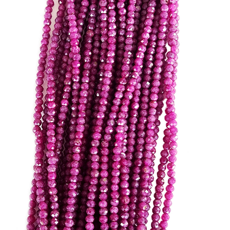 Ruby Russian Rondelle Gemstone Beads