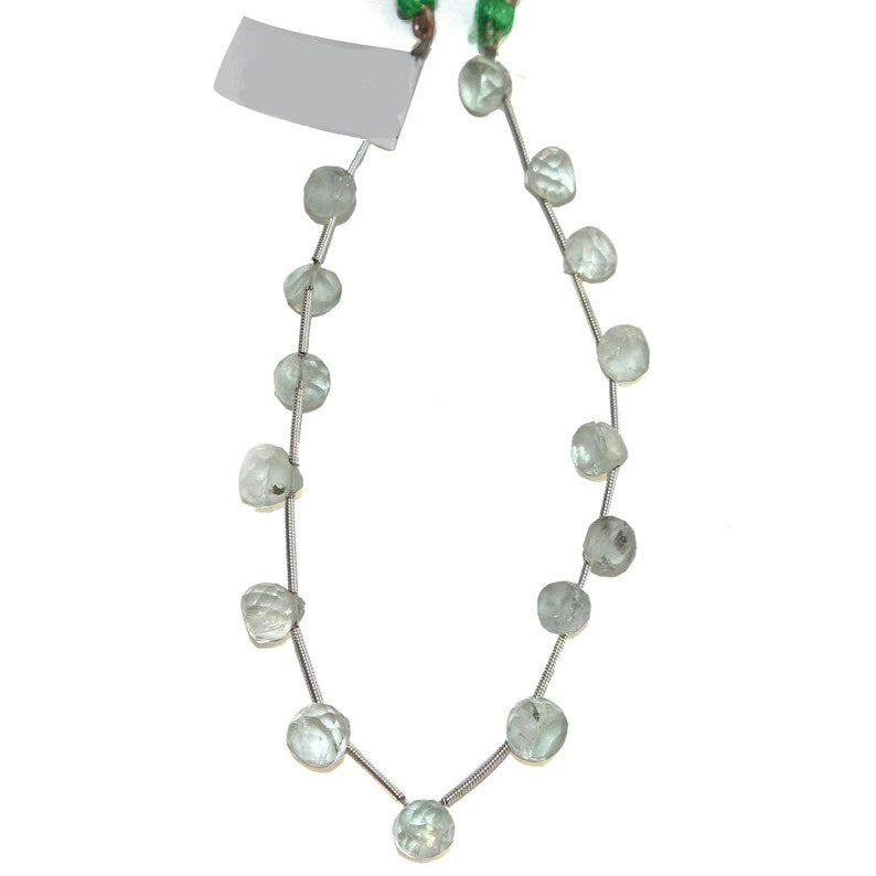 Green Fluorite Faceted Onion Bead Strand, DIY Jewelry Making
