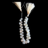 Pearl Chalcedony Faceted Onion Beads, 8 inch Strand