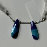 Bio Blue Turquoise Moonstone Coated Pear Faceted Natural Semi Precious Gemstone Bead 8X21mm & 16 Carat Diy Women Jewelry Making Earring