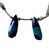 Bio Blue Turquoise Moonstone Coated Pear Faceted Natural Semi Precious Gemstone Bead 8X21mm & 16 Carat Diy Women Jewelry Making Earring