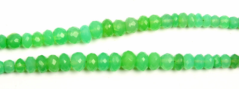 Chrysoprase Faceted Rondelle 8 inch Bead Strand Natural Semi Precious Gemstone Birthstone DIY Women Jewelry Making Necklace Earrings Craft