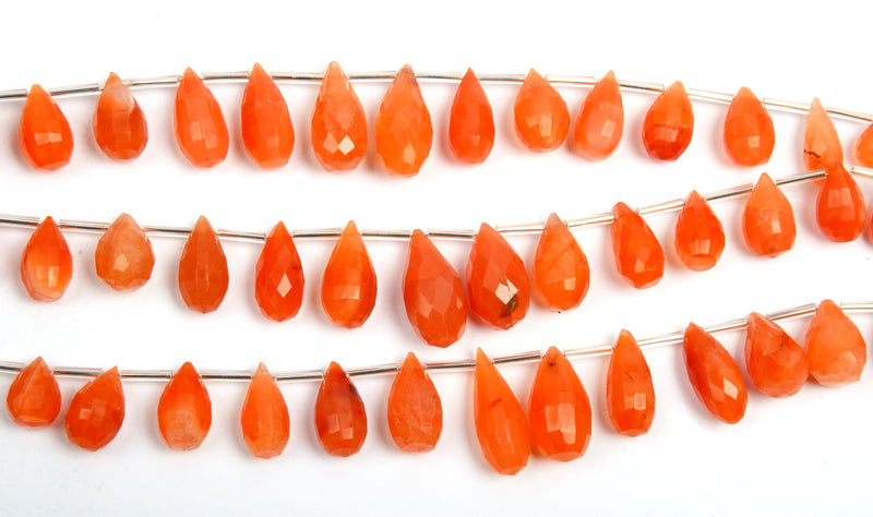 Carnelian Teardrop Beads