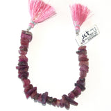 Pink Tourmaline Rough Bead Strand, DIY Jewelry Making, 8 Inch