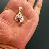 Natural Ruby Sterling Silver Pendant