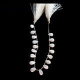 White Sapphire Pear Bead Strand, Faceted Gemstone for Jewelry Making