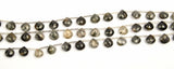 Black Rutilated Quartz Faceted Heart 8 inch Bead Strand Natural Semi Precious Gemstone Birthstone DIY Women Jewelry Making Necklace Earrings