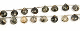 Black Rutilated Quartz Faceted Heart 8 inch Bead Strand Natural Semi Precious Gemstone Birthstone DIY Women Jewelry Making Necklace Earrings