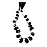 Black Spinel Pear Faceted Bead Strand, DIY Jewelry Making