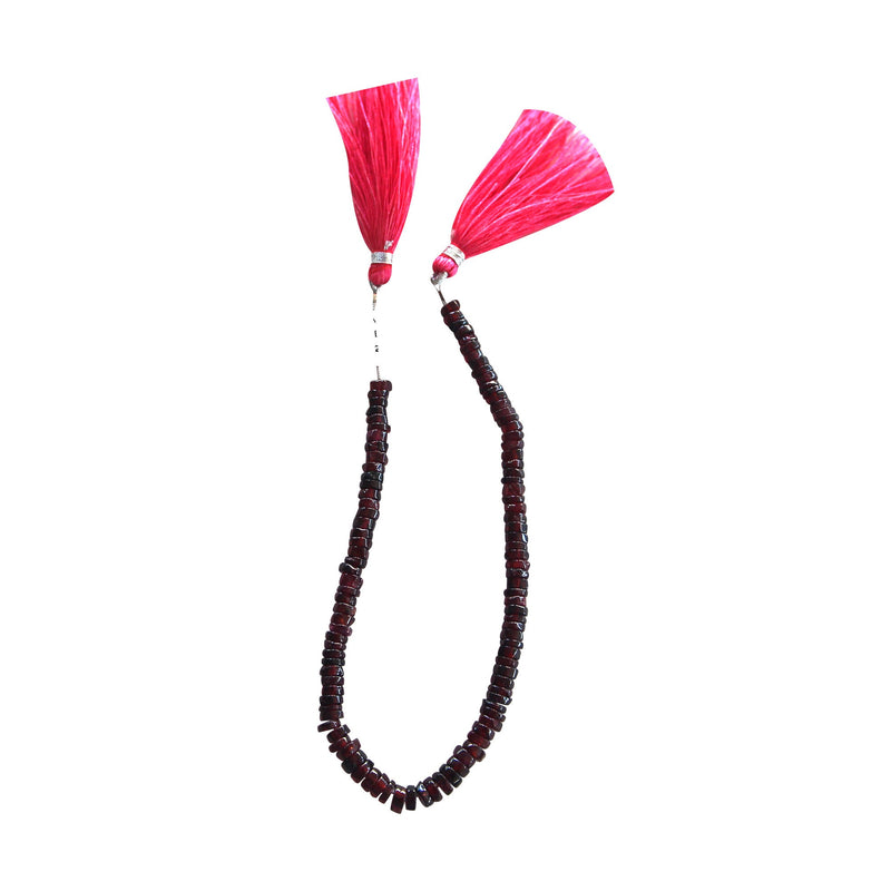 Garnet Smooth Wheel 8 inch Bead Strand Natural Semi Precious Gemstone Birthstone DIY Women Jewelry Making Necklace Earrings Craft Bracelets