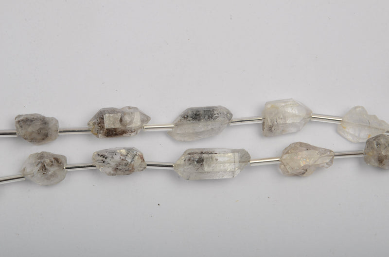 Herkimar Diamond Quartz Smooth Tumble 8 inch Bead Strand Natural Semi Precious Gemstone Birthstone DIY Women Jewelry Making Necklace Craft