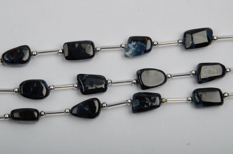 Pietersite Smooth Tumble 8 inch Bead Strand Natural Semi Precious Gemstone Birthstone DIY Women Jewelry Making Necklace Earrings Craft