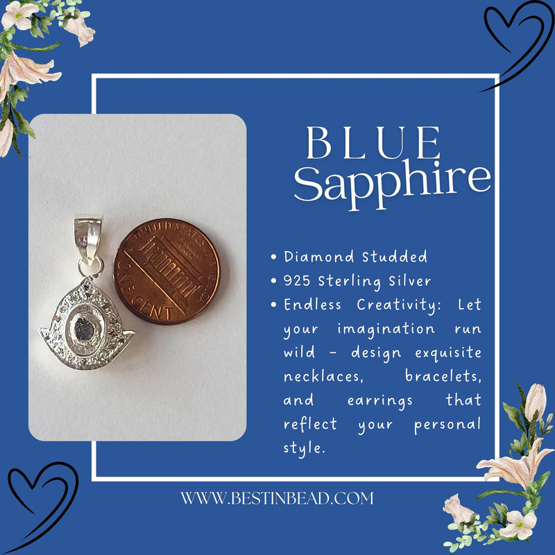 Blue Sapphire Sterling Silver Pendant
