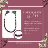 Multi Tourmaline Wheel Bead Strand
